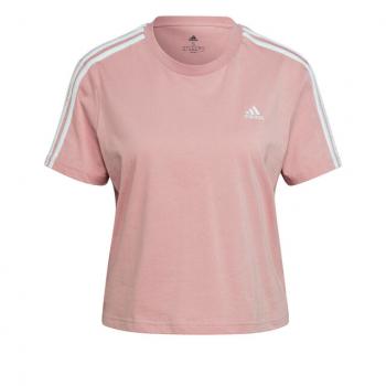Adidas 3 Stripes Crop T-Shirt Damen - Rosa